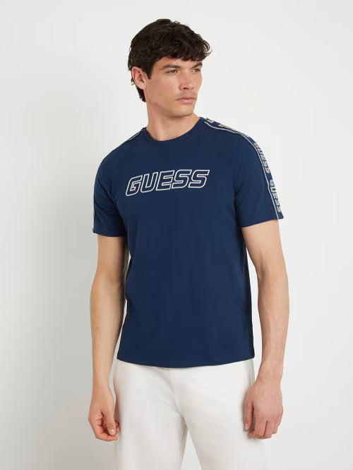 GUESS - T-SHIRT STRETCH LOGO FRONTALE