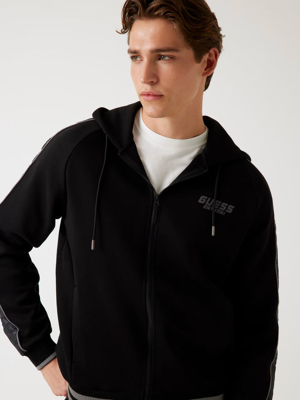 Felpa Guess - Felpa con zip intera cappuccio