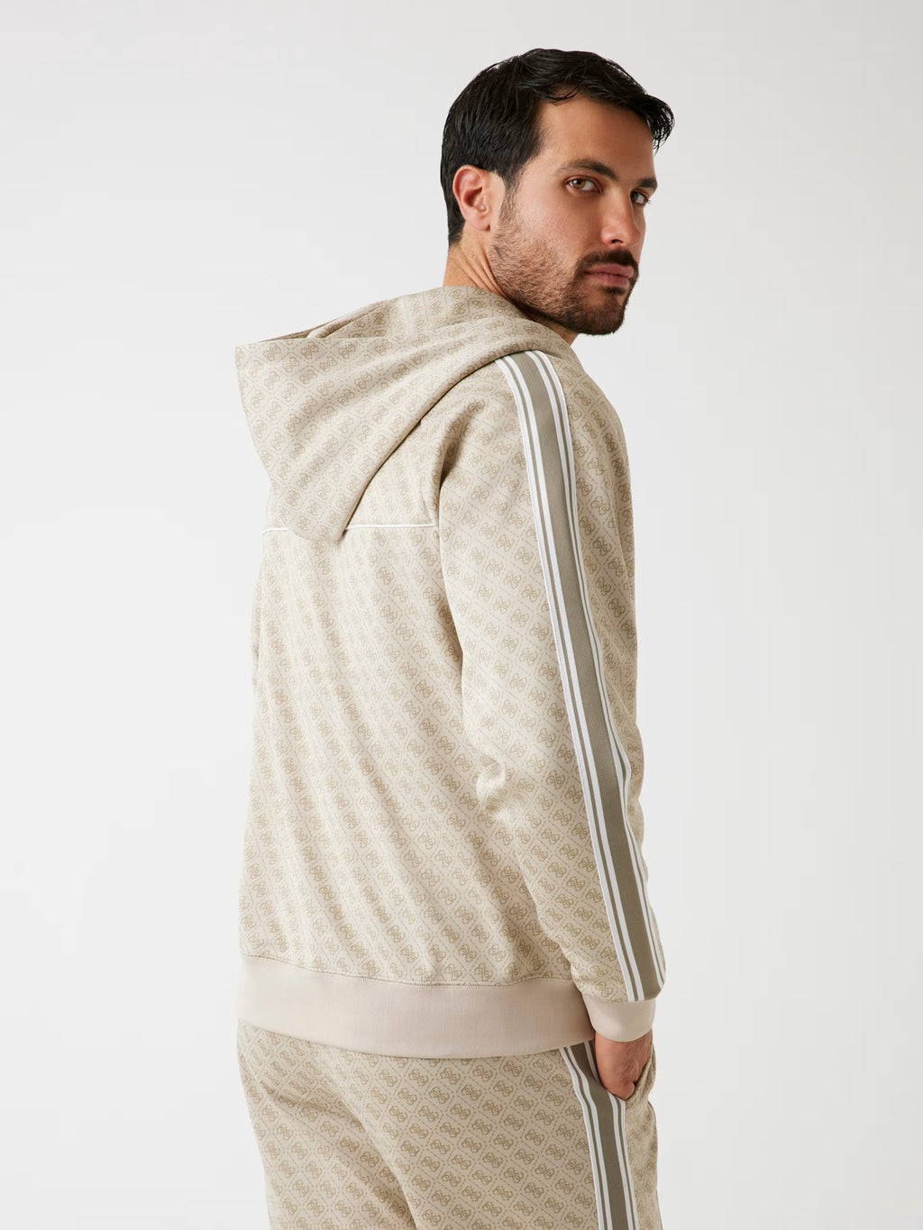 GUESS - Felpa con zip intera logo 4G