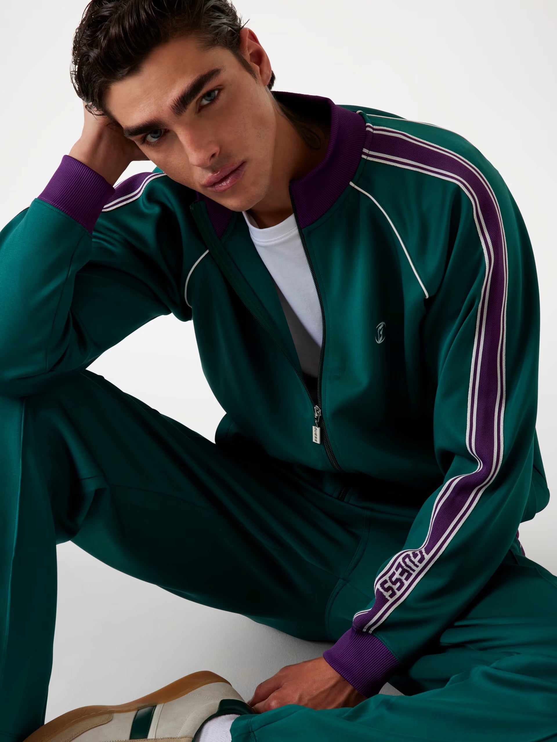 Guess - Felpa scuba con zip intera