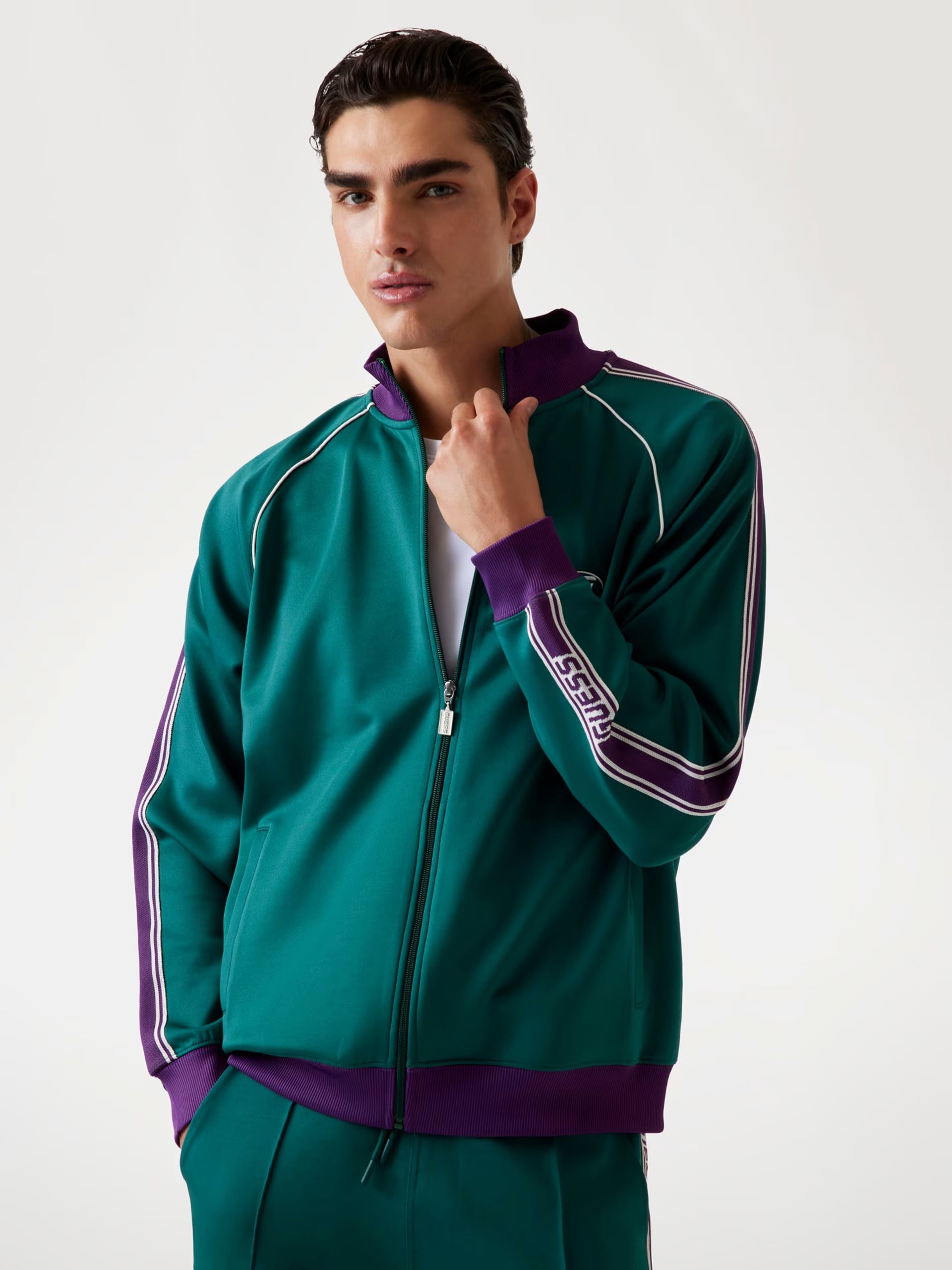 Guess - Felpa scuba con zip intera