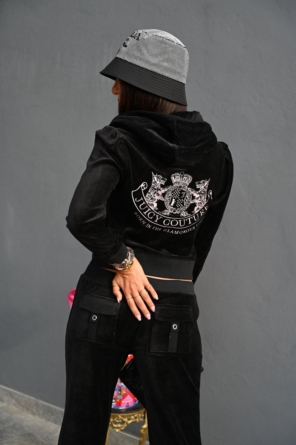 JUICY COUTURE - FELPA CON CAPPUCCIO FULL ZIP Heritage Crest Robyn nera