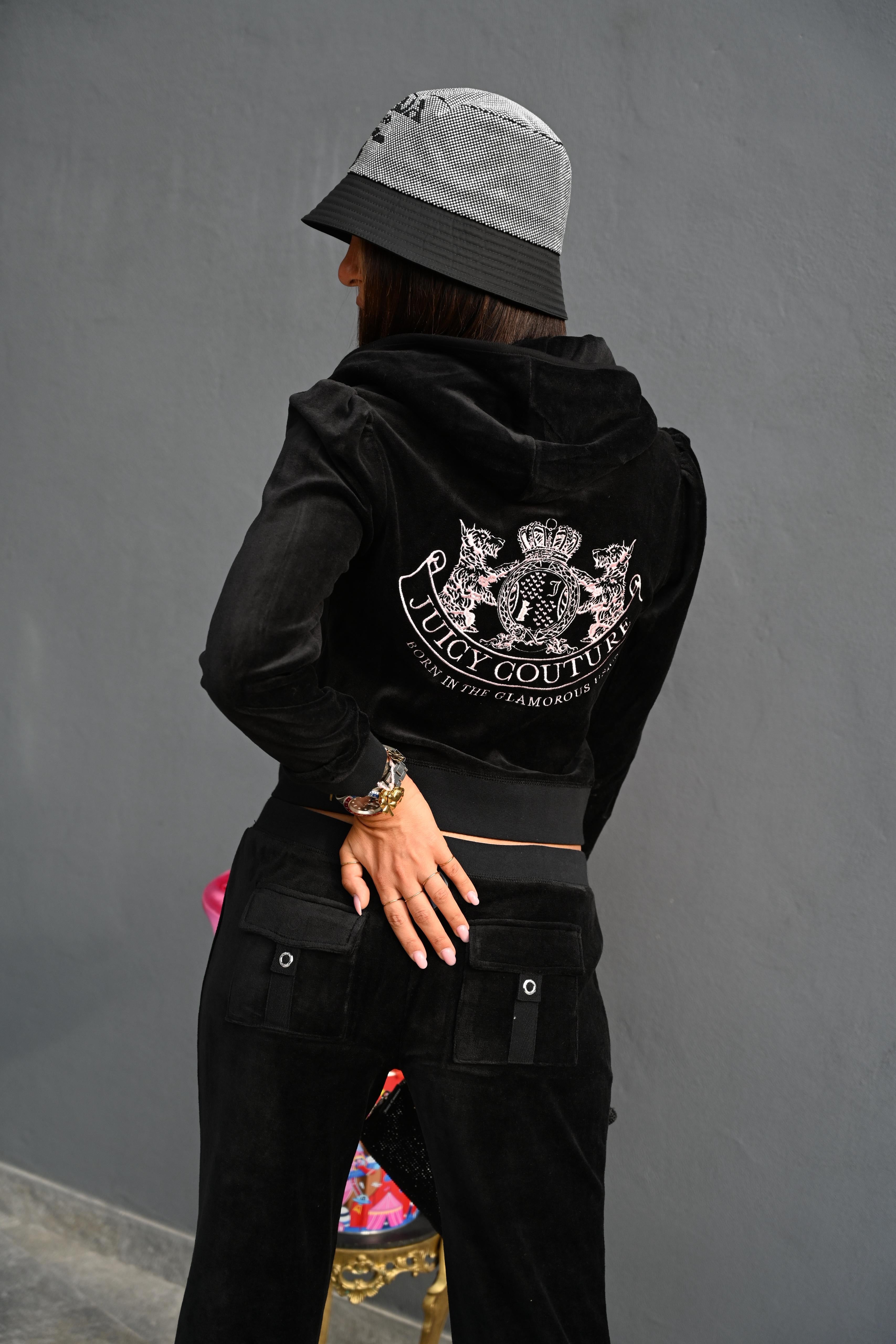 JUICY COUTURE - FELPA CON CAPPUCCIO FULL ZIP Heritage Crest Robyn nera