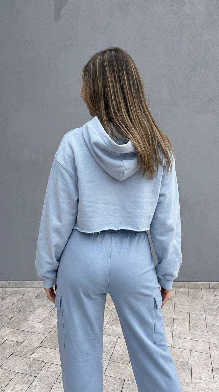 Felpa Disclaimer - Felpa Crop Azzurra — 3/3