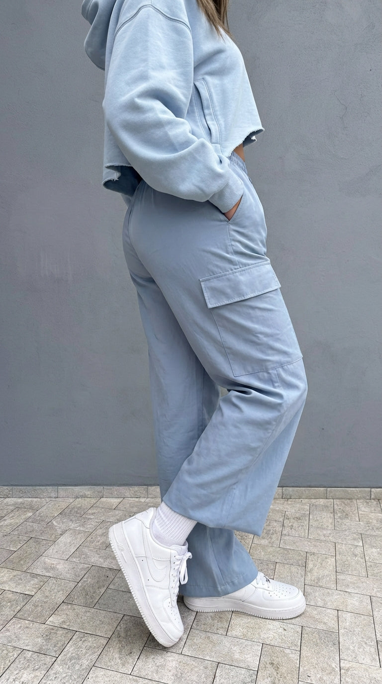 Pantalone Disclaimer - Pantalone Cargo Azzurro