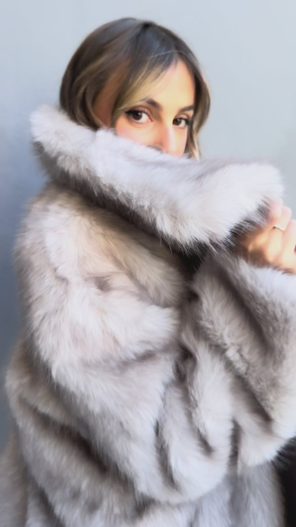 Pelliccia Viziami Ecolux - Pelliccia Grigia